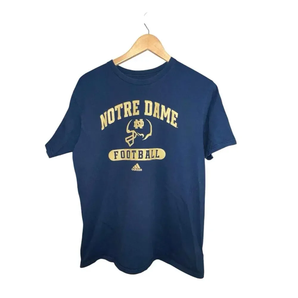 Adidas Notre‎ Dame Football T-Shirt Men's Large Sporty Fancore